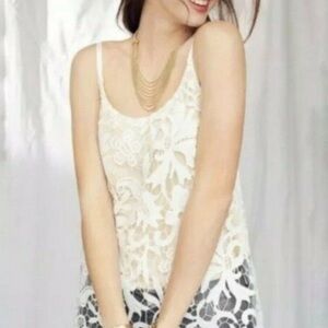 Cabi White Cream Lace Tank Top Casual Layers Summer Spring Romantic Size XS